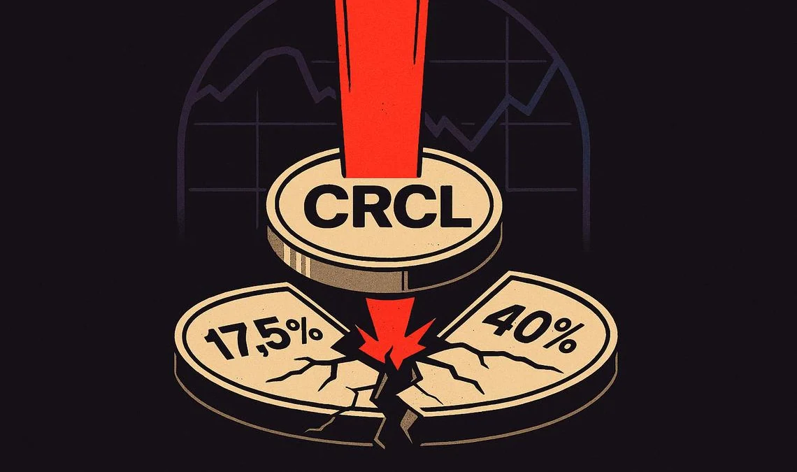 Crollo azioni Circle: Coinbase sostiene il rivale di USDC, titolo giù del 40%
