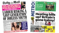 The Papers: 'Labour risking 'lost generation' and 'Britain's gone balmy!'