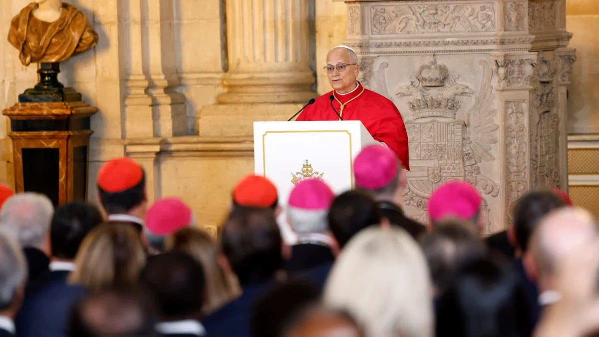 El papa León XIV rechaza la “cultura del enfrentamiento” en la ceremonia del Palacio Real de Madrid: “Nuestra época clama por la paz”