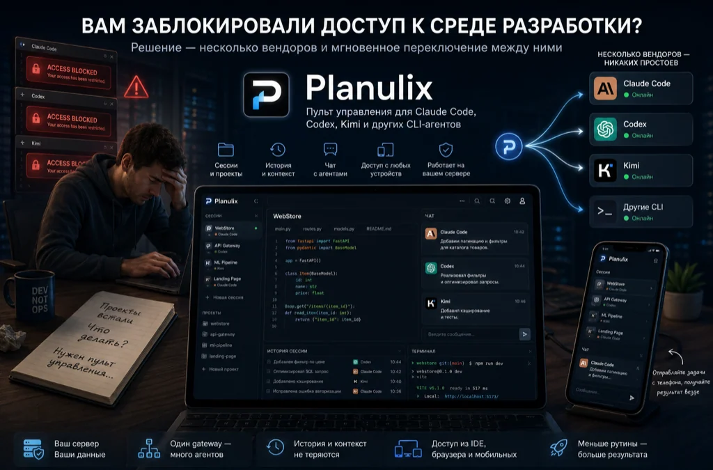 Planulix: как я собрал центр управления для Claude Code, Cursor, Codex и Kimi на своих проектах