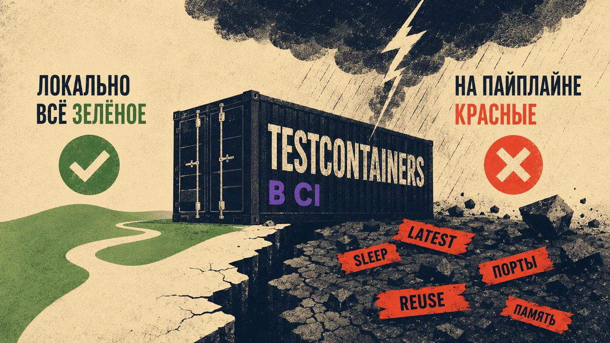Testcontainers в CI: почему тесты зелёные локально и красные на пайплайне