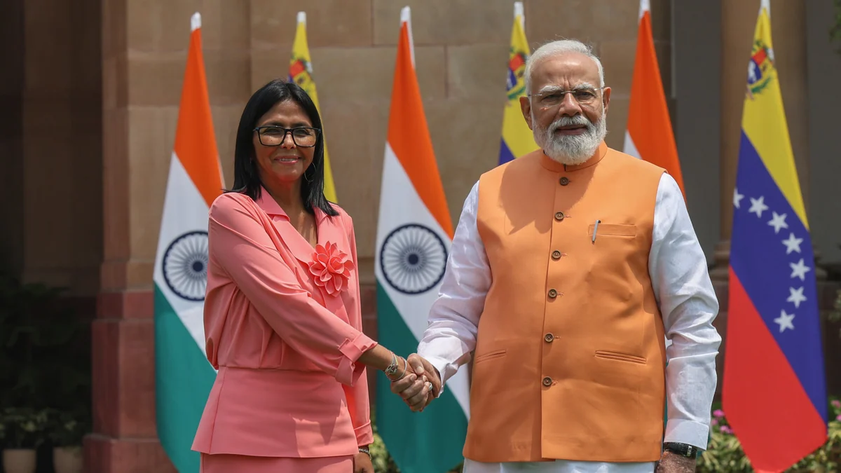 Delcy Rodríguez se reunió con Narendra Modi en pleno repunte de las ventas petroleras a la India