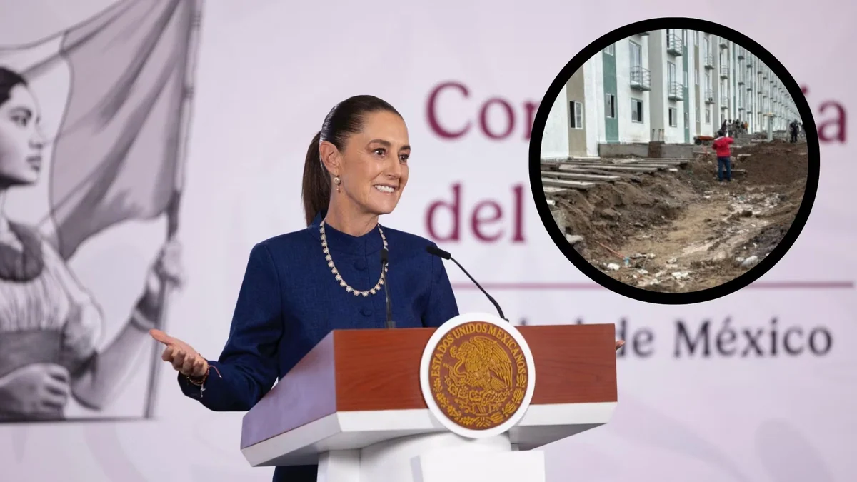 Socavón en viviendas del Bienestar de Veracruz fue provocado por las lluvias, no por fallas en la construcción: asegura Sheinbaum