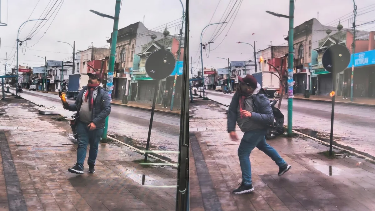 Video: un hombre arrojó una bomba molotov contra el Concejo Deliberante de Berisso y terminó aprehendido