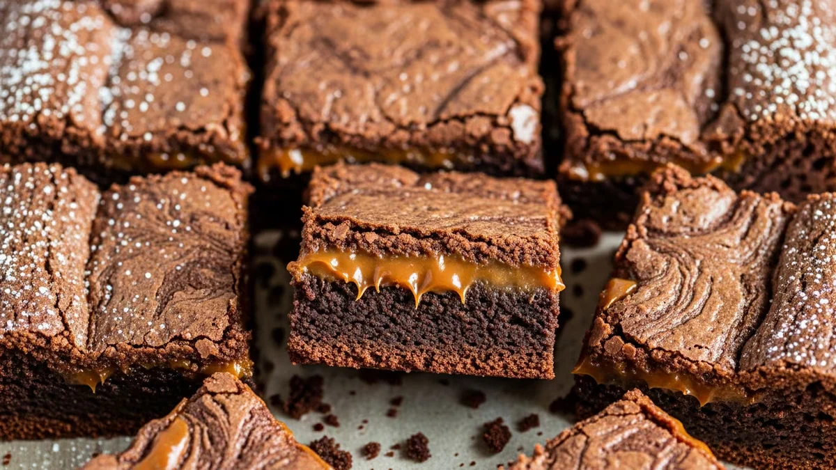 Receta de brownies rellenos de dulce de leche, rápida y fácil