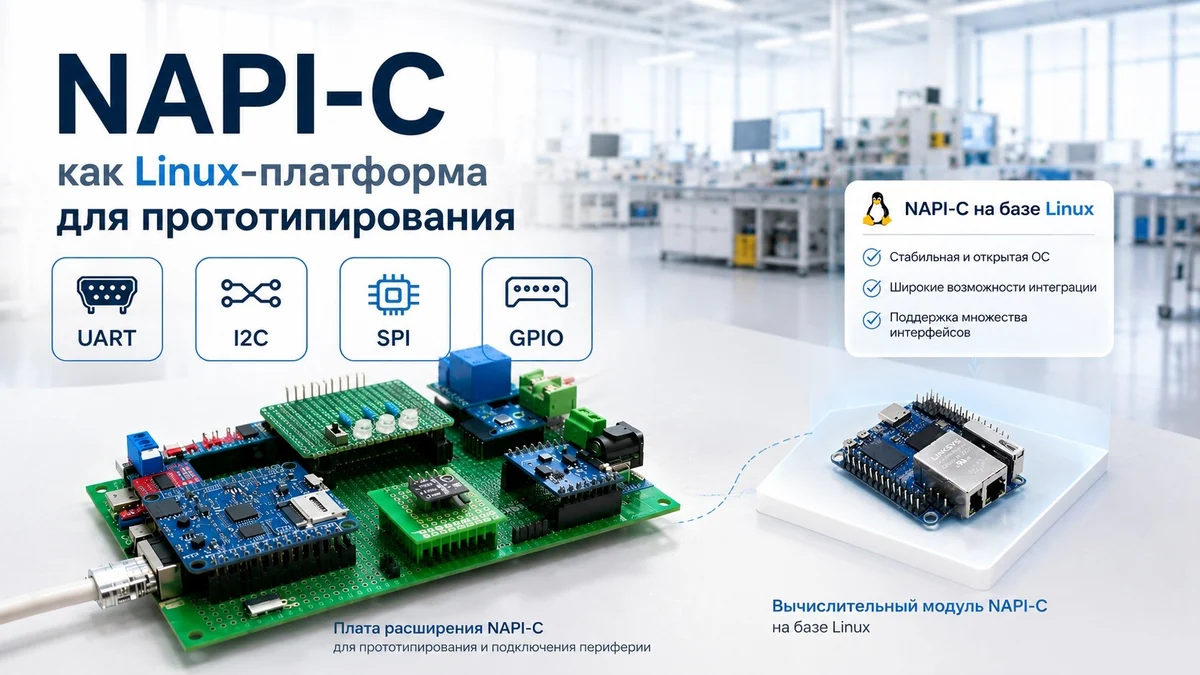 Как мы придумали NAPI-C как Linux-платформу для прототипирования с UART, I2C, SPI, GPIO
