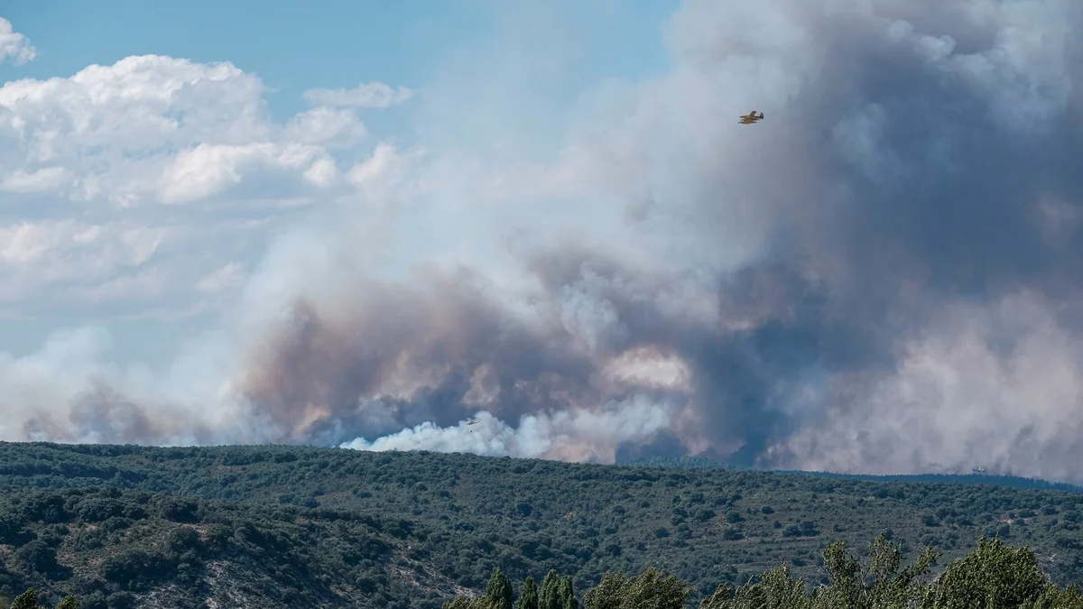 El incendio del Parque Natural de la Sierra Norte de Guadalajara continúa en nivel 2 y ha quemado ya unas 12.000 hectáreas