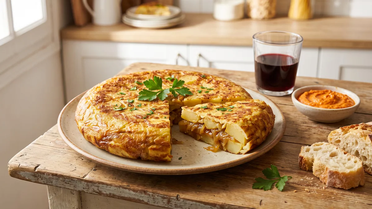 Receta de tortilla de papas con cebolla, rápida y fácil