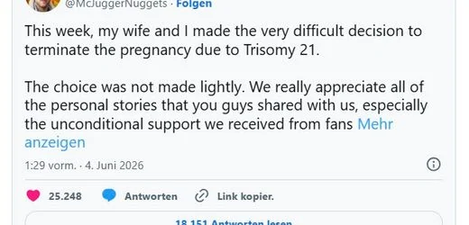 Jesse Ridgway: YouTuber treibt Baby mit Downsyndrom ab – und bekommt Morddrohungen