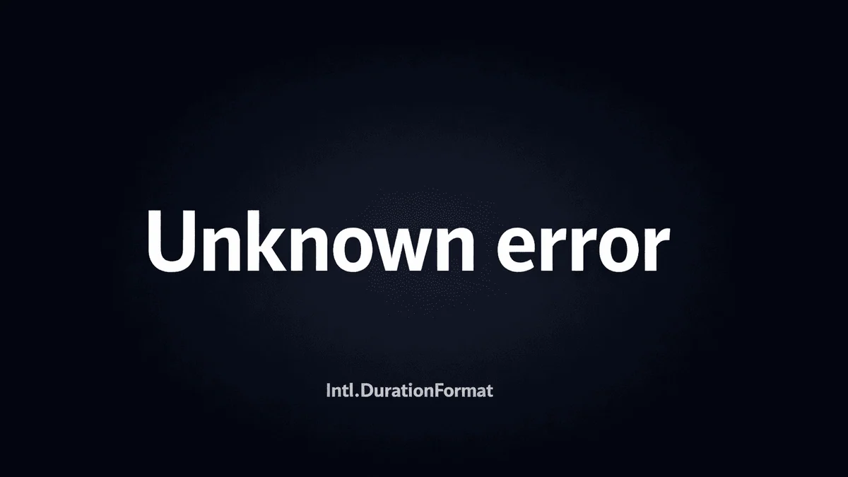 Новый Intl.DurationFormat привел к неожиданной ошибке приложения