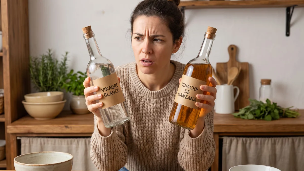 Vinagre blanco o vinagre de manzana: cuál limpiar mejor y cuál es solo para cocinar
