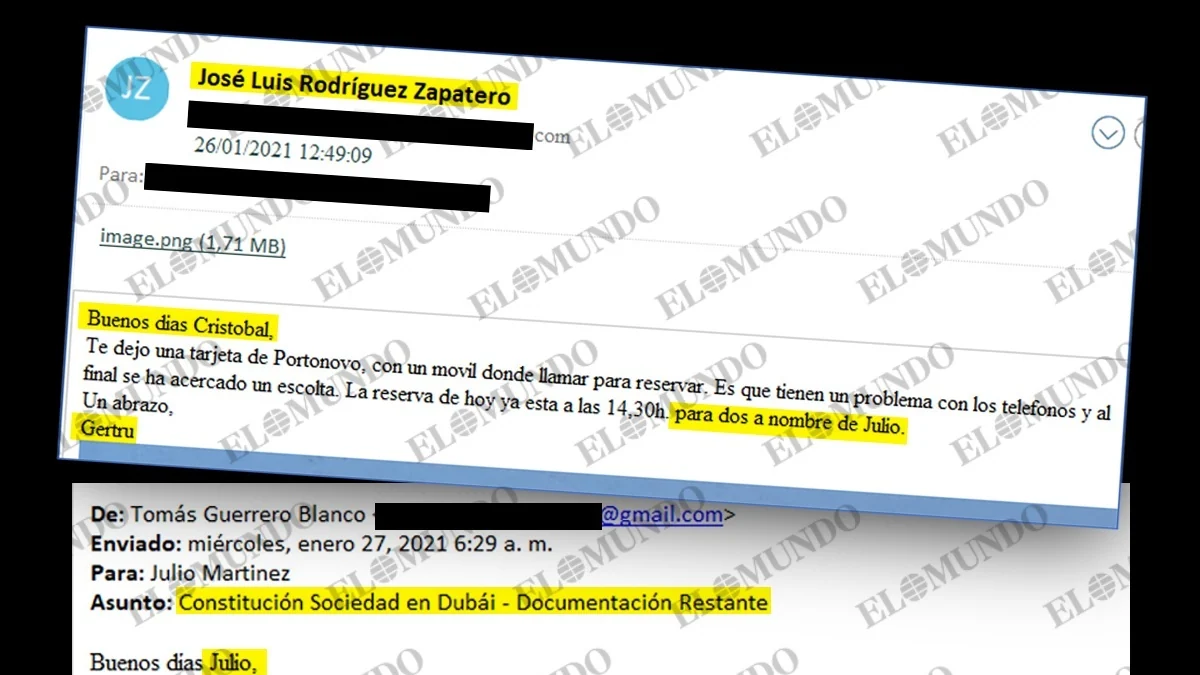 Un correo desde la cuenta de Zapatero puso en marcha la 'operación Dubái' para que el "pago no fuera en España"