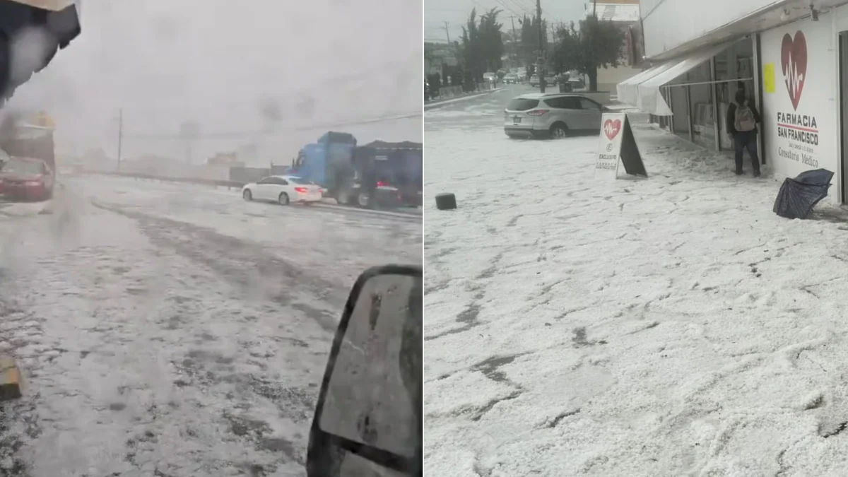 Chalco vive intensa granizada, así quedaron las calles pintadas de blanco