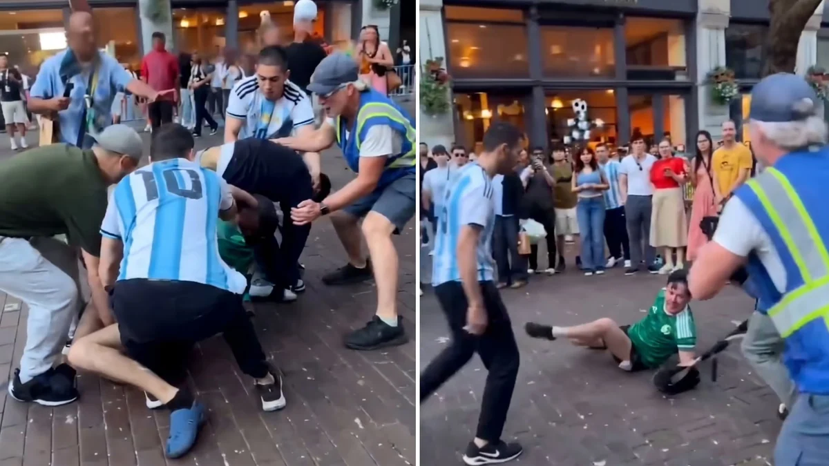 Captan en Seattle a cuatro aficionados argentinos agrediendo a un joven mexicano