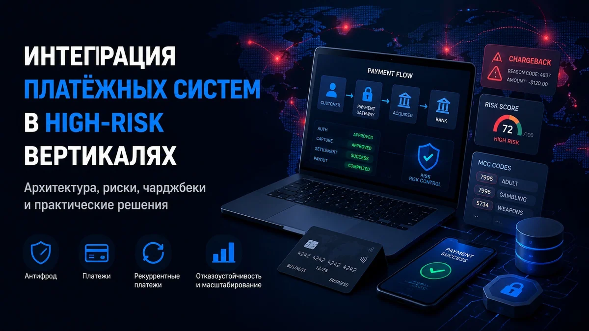 Интеграция платёжных систем в high-risk вертикалях: архитектура, риски и практический опыт
