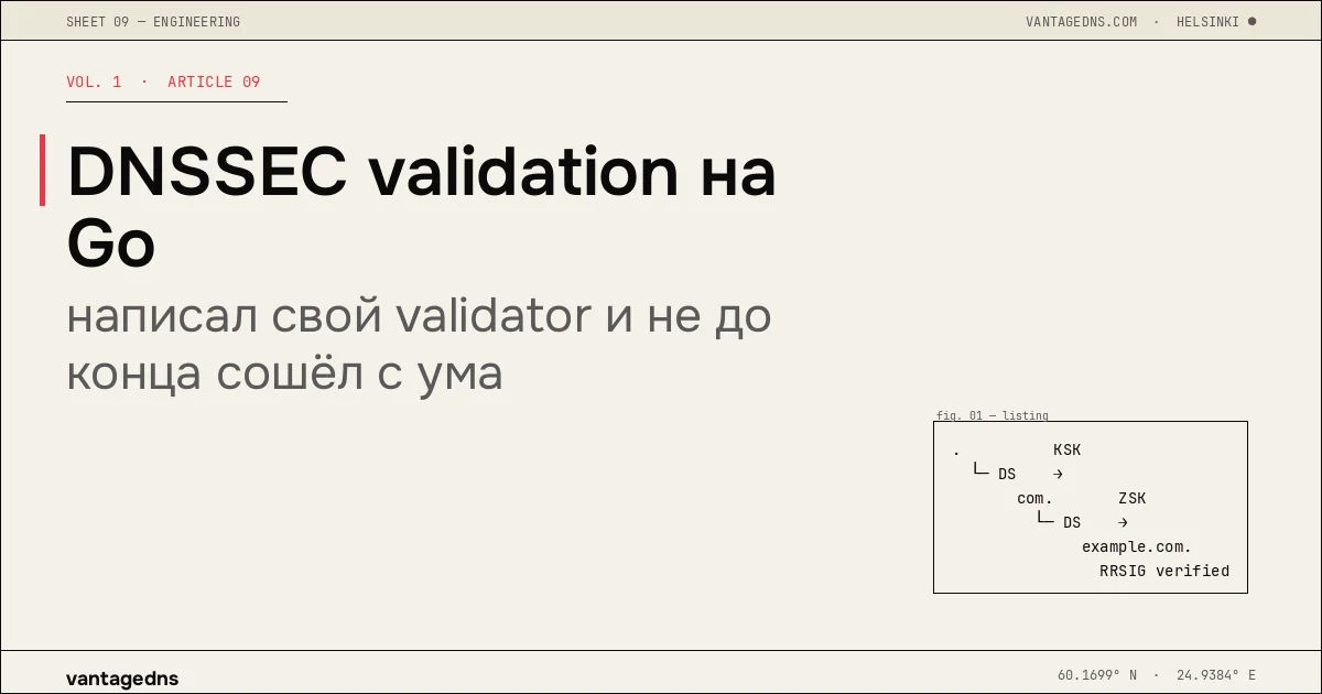 DNSSEC validation на Go: написал свой validator и не до конца сошёл с ума
