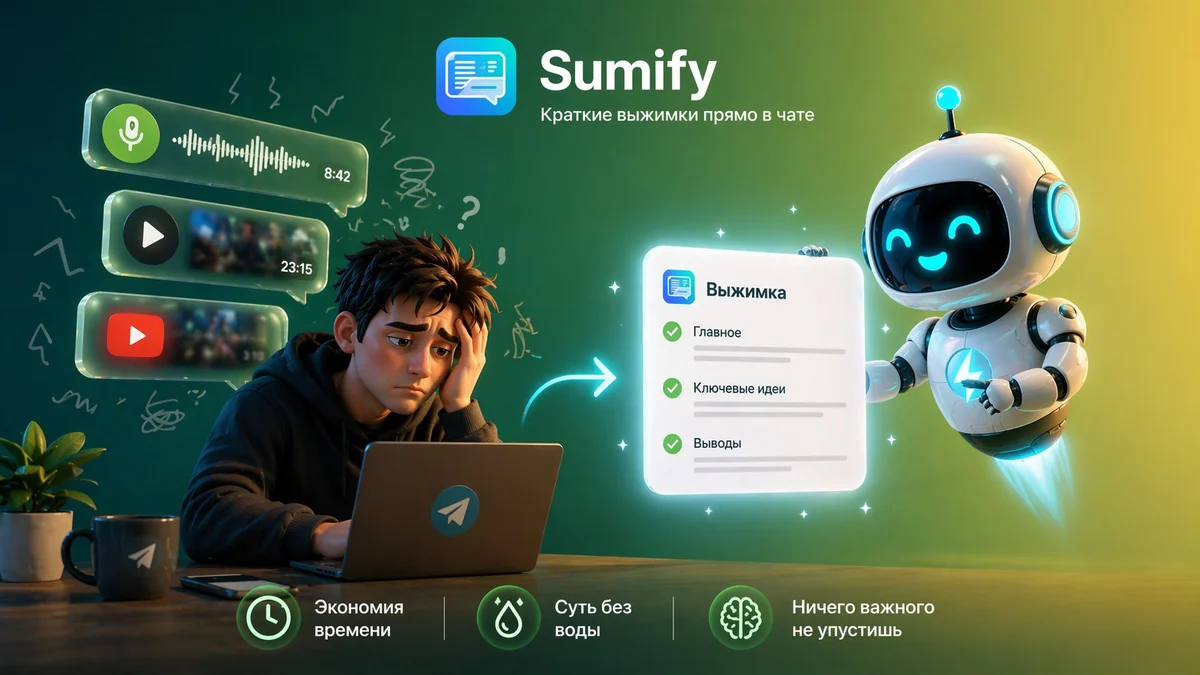 Как я борюсь с длинным контентом в Telegram с помощью AI-бота (Sumify)