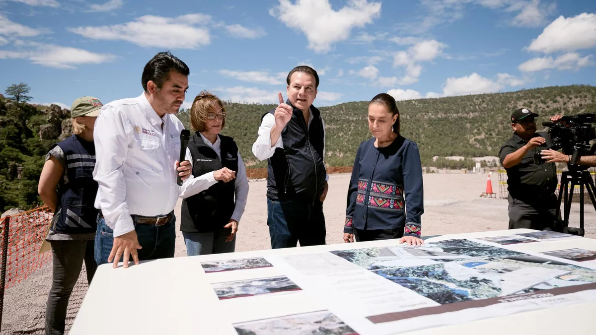Sheinbaum supervisa presa el Tunal II en Durango, asegura que la mitad de la capital recibe agua contaminada por arsénico y flúor