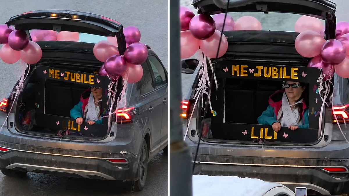 Se jubiló, recorrió las calles en el baúl de un auto y su festejo conquistó a millones en TikTok