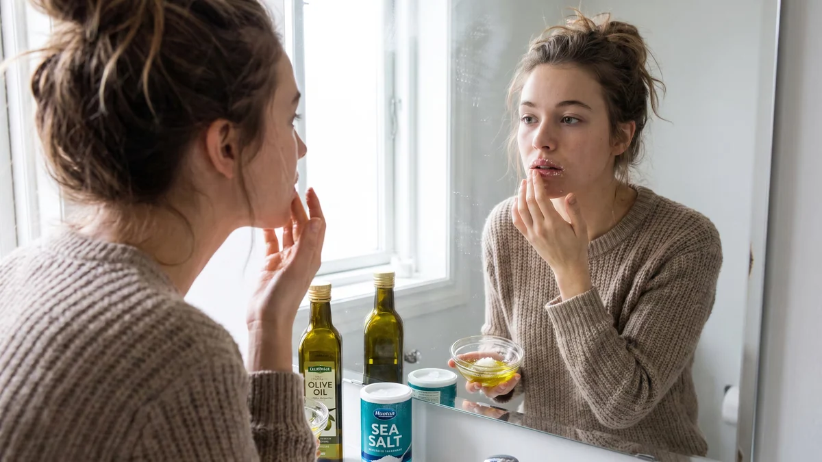 Aceite de oliva y sal: el dúo que calma labios partidos y exfolia tu piel al instante