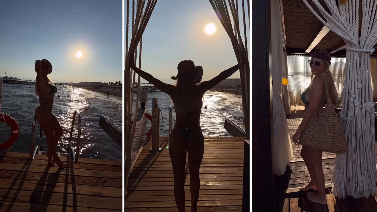 Evangelina Anderson mostró sus primeras horas en Turquía: relax y atardecer en el muelle