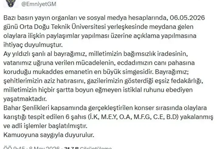 ODTÜ Bahar Şenlikleri'ndeki olaylara 6 gözaltı