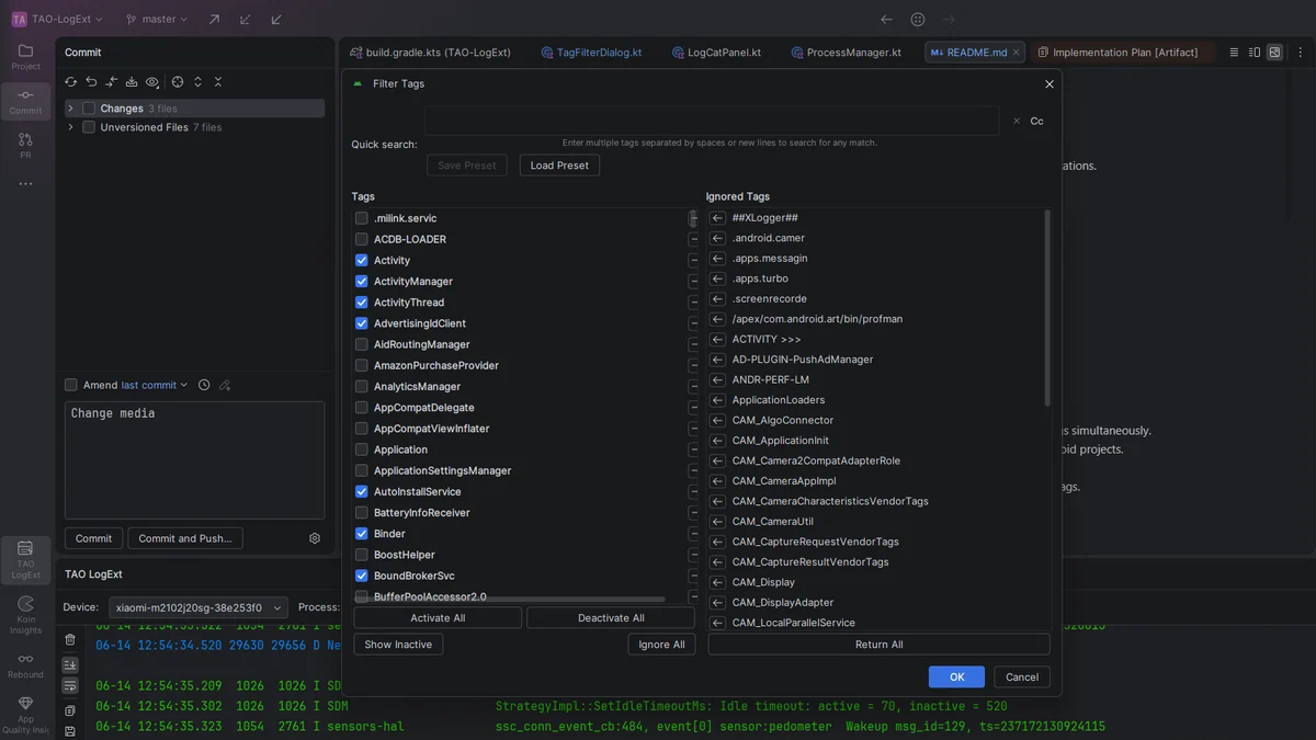 Разработка плагина для Android Studio или Чистим безумную простыню логов в LogCat