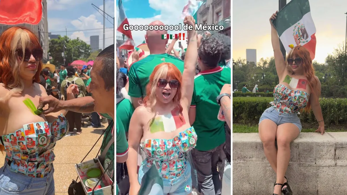 Aficionada mexicana crea atrevido outfit con estampas del Mundial 2026 y se vuelve viral en redes