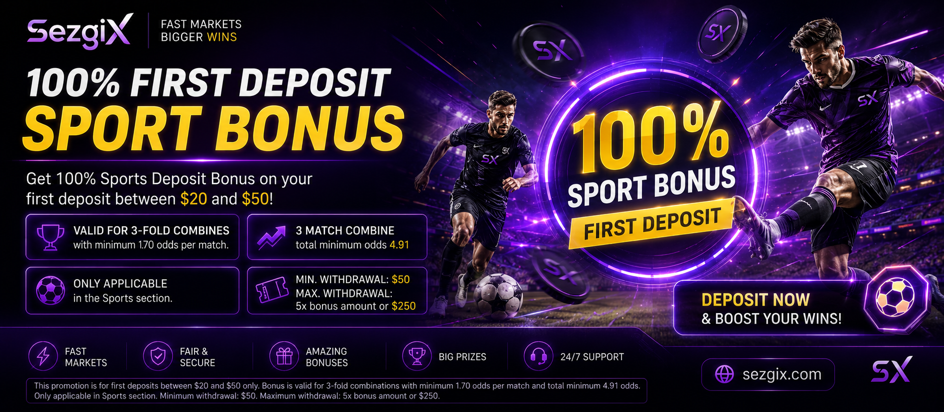 100% First Deposit Sport Bonus